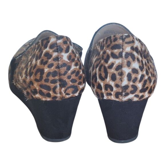 Alex Marie Wedge Kindee Calf Hair Leopard Print Almond Toe Slip-On Shoes 8.5 - Picture 13 of 16